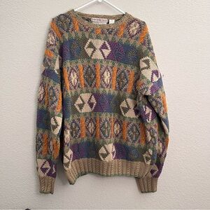 Vintage Northern Isles 80s grandpa core knitted by hand sweater size XL